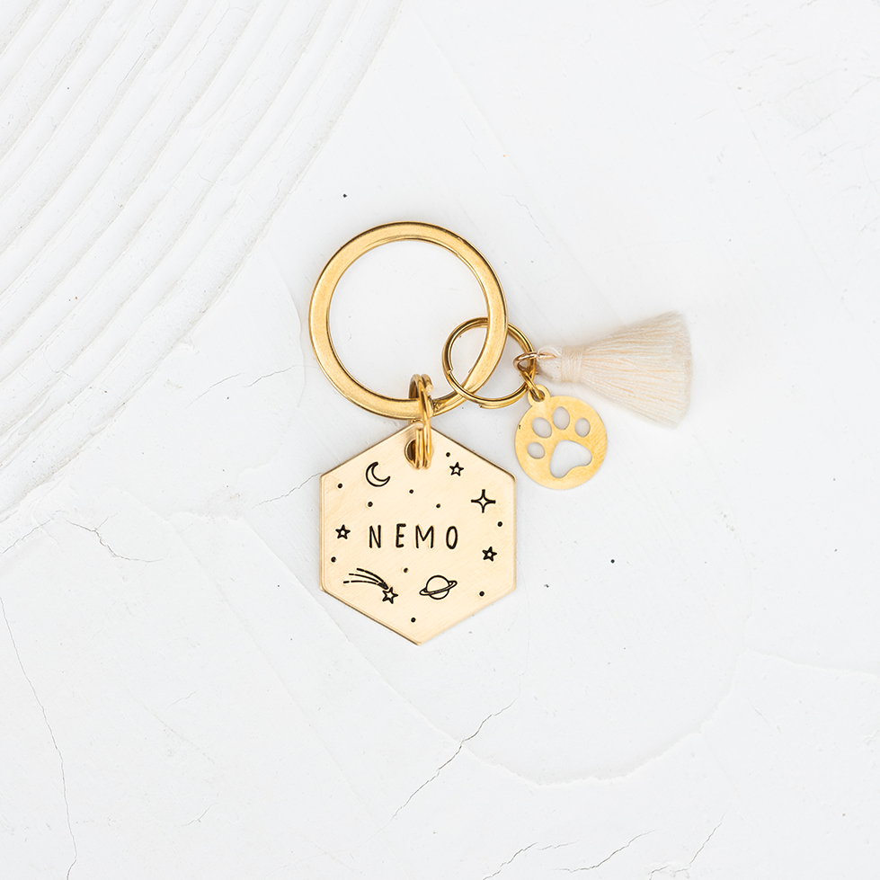 Personalized dog tag hexagon Ø 25 mm