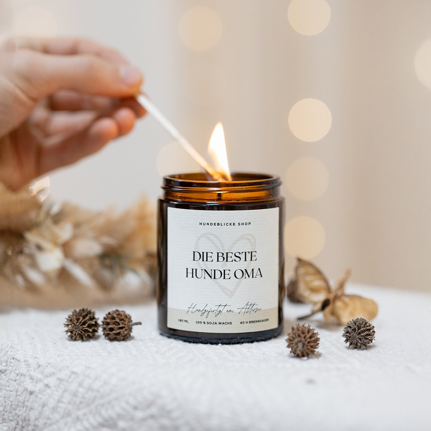 Duftkerze mit Spruch | Die beste Hunde Oma