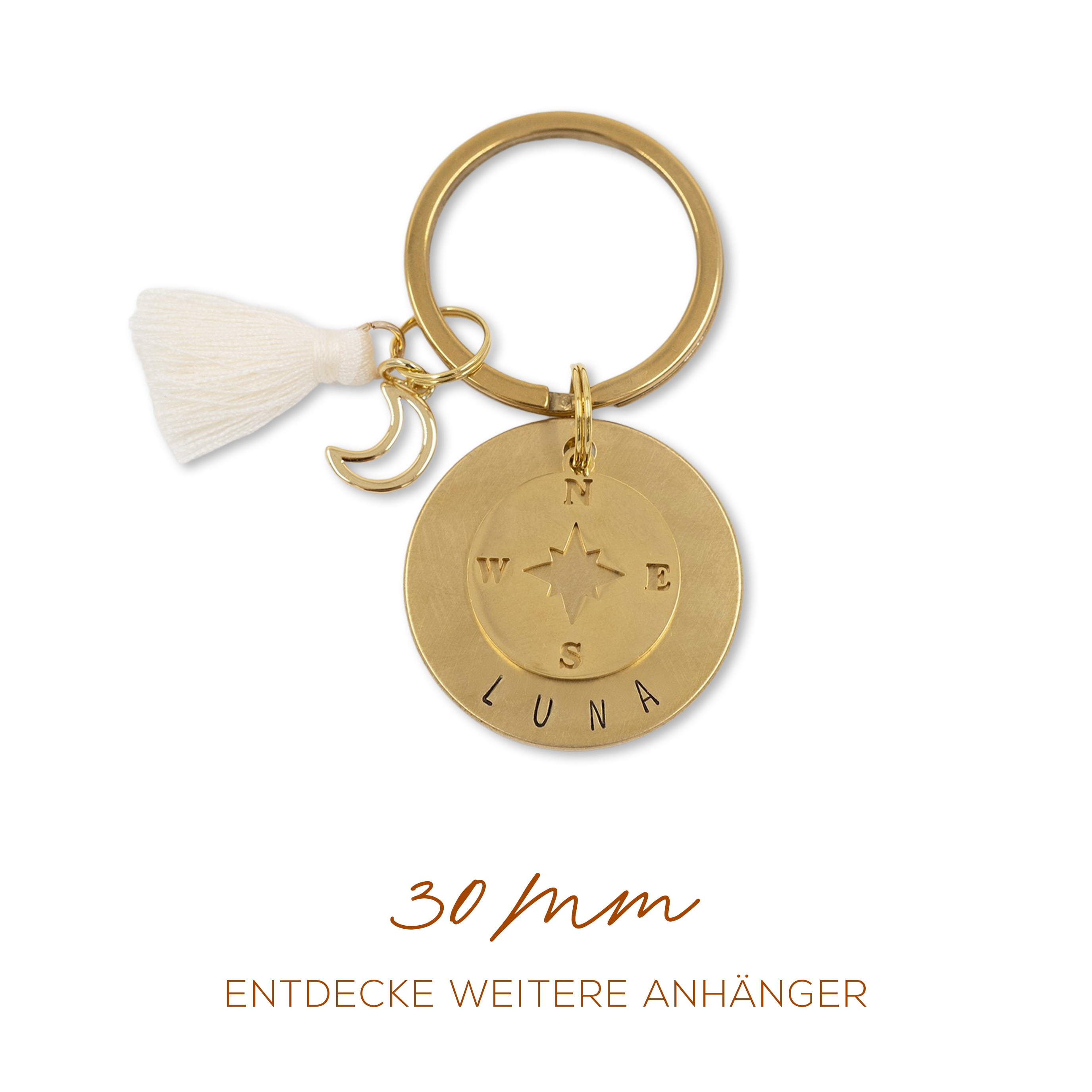 Personalized dog tag round Ø 30 mm with pendant