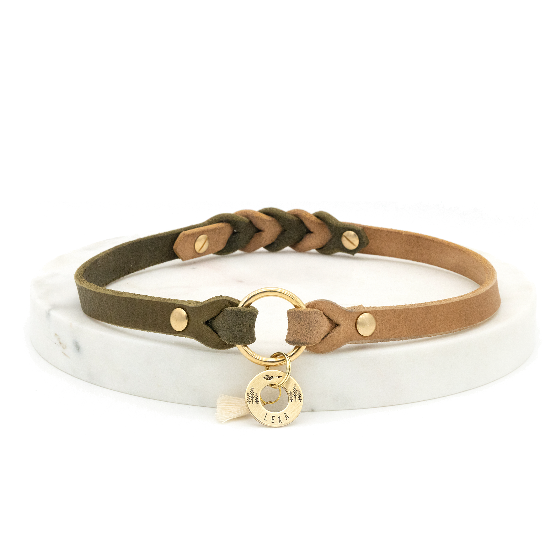 Branded leather strap | Two-tone