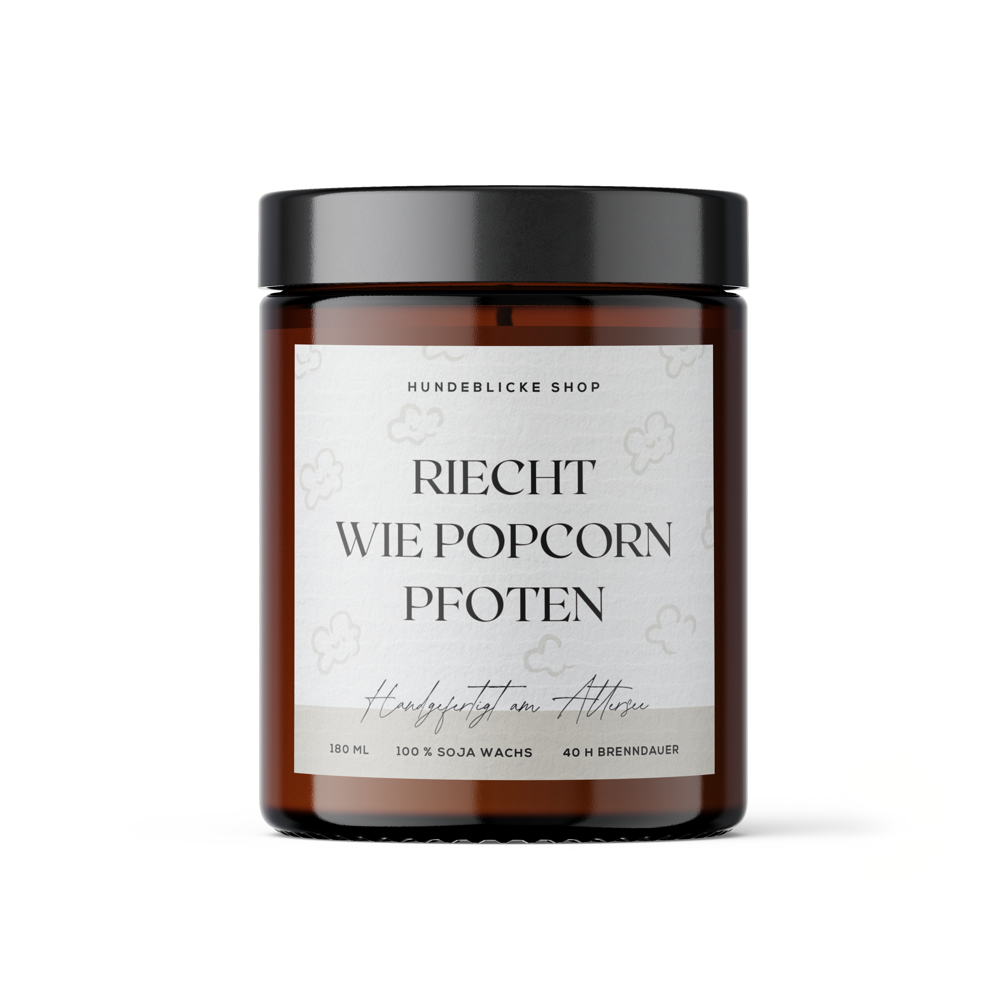 Scented candle with saying | Smells like popcorn paws