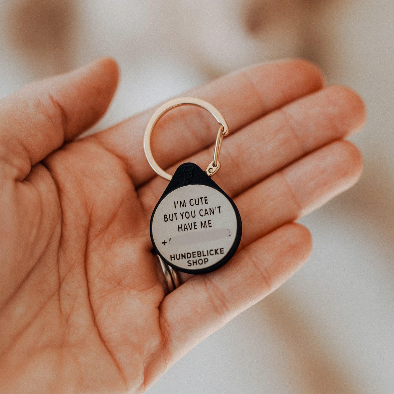 Silikon Hundemarke ® Taupe | Ø 25mm