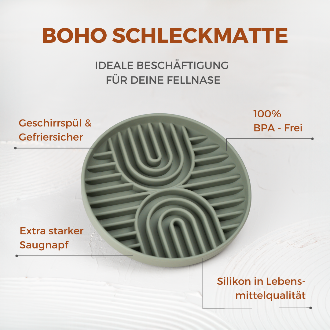 Boho Schleckmatte für Hunde OLIVEGREEN