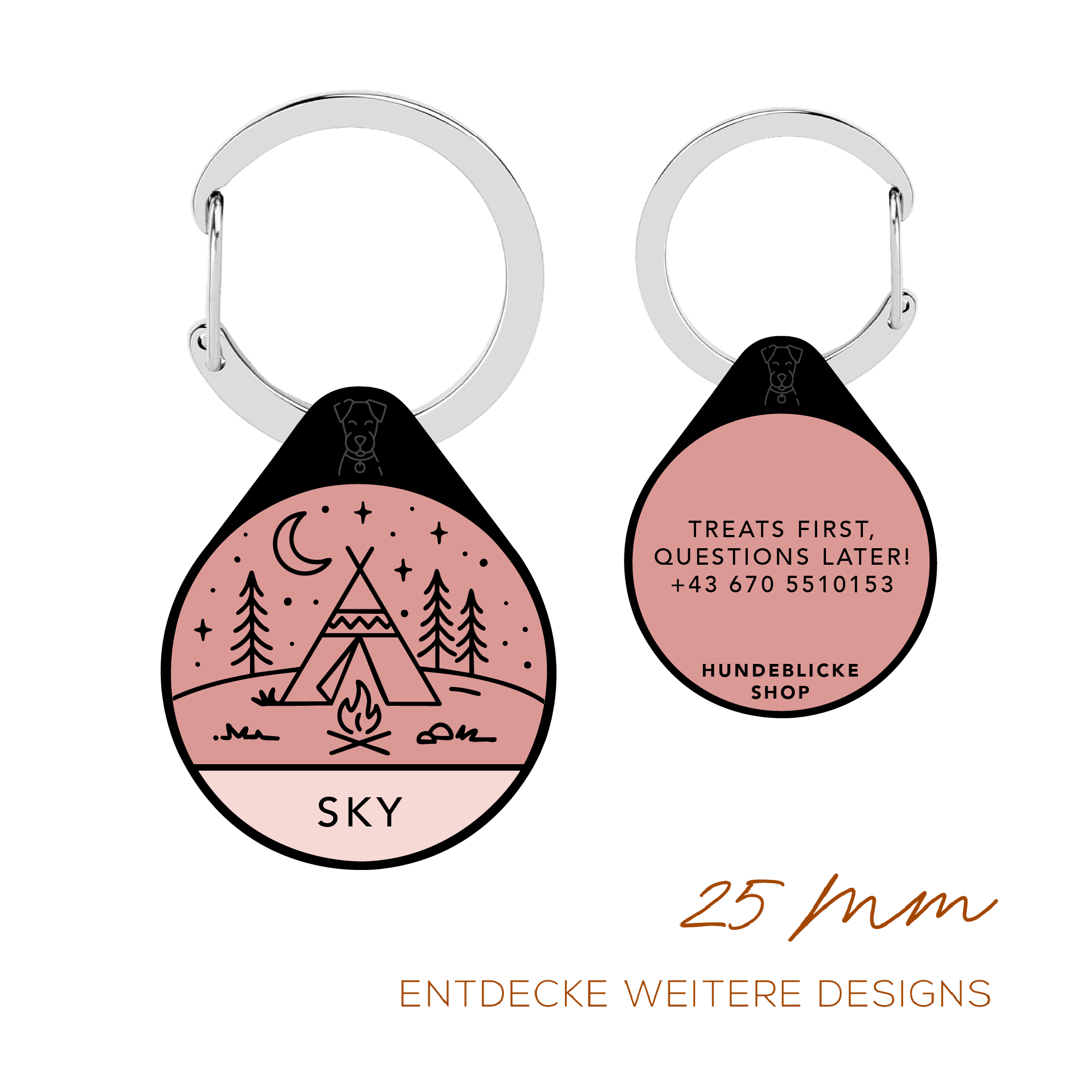 Silikon Hundemarke ® Rosé | Ø 25mm