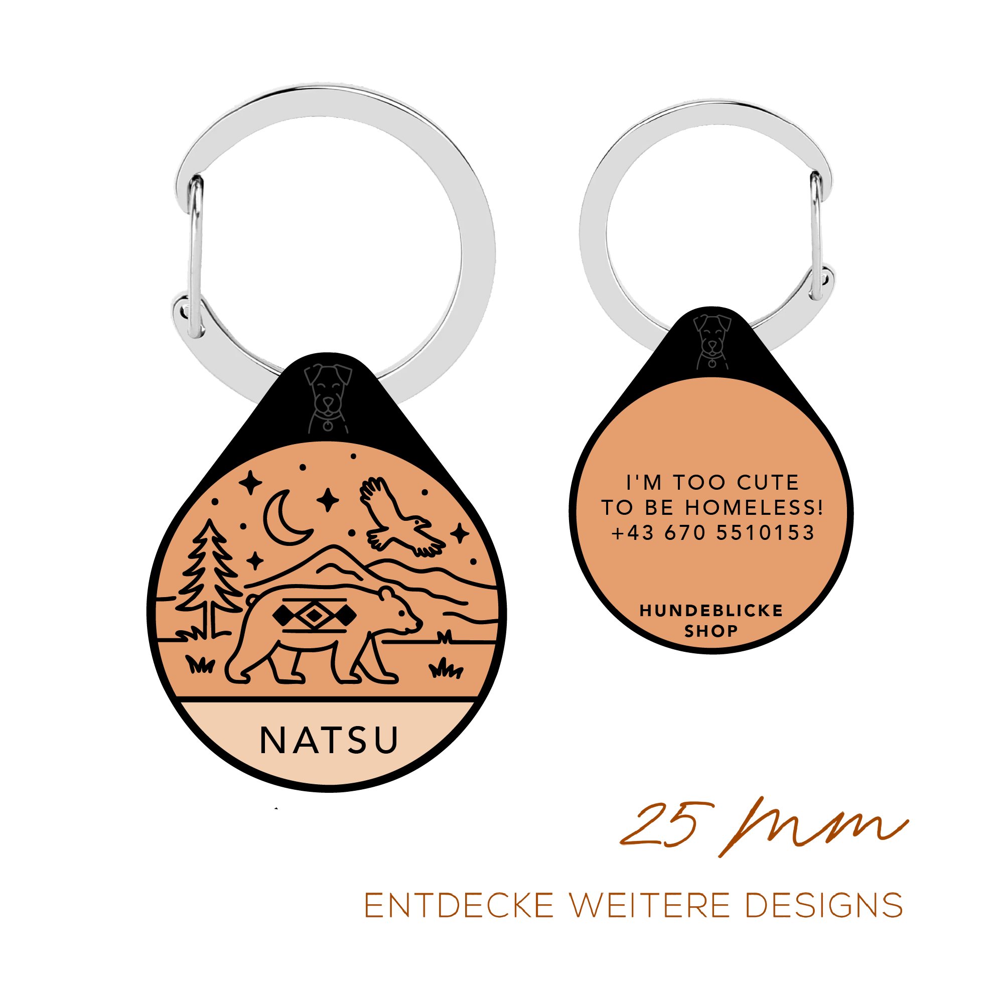 Silikon Hundemarke ® Terracotta | Ø 25mm